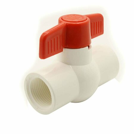 THRIFCO PLUMBING 1/2 Inch Threaded PVC Ball Valve, Red Handle, Economy 6415420